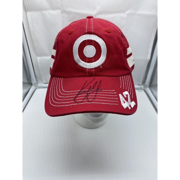 Kyle Larson Signed Red Target Baseball Hat Cap Hook Loop Nascar Ganassi Racing - Picture 2 of 7
